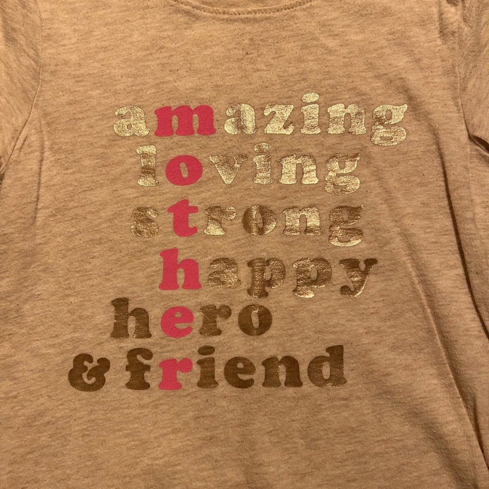Super soft girls tshirt with adorable sentiments of the word mother